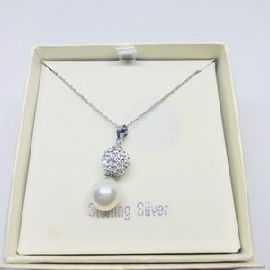 Sterling silver pearl necklace